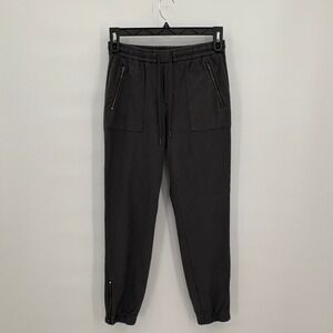 Athleta Dark Gray Jogger Pants Womens 4 Elastic Waist Ankle Zip Cargo Utility